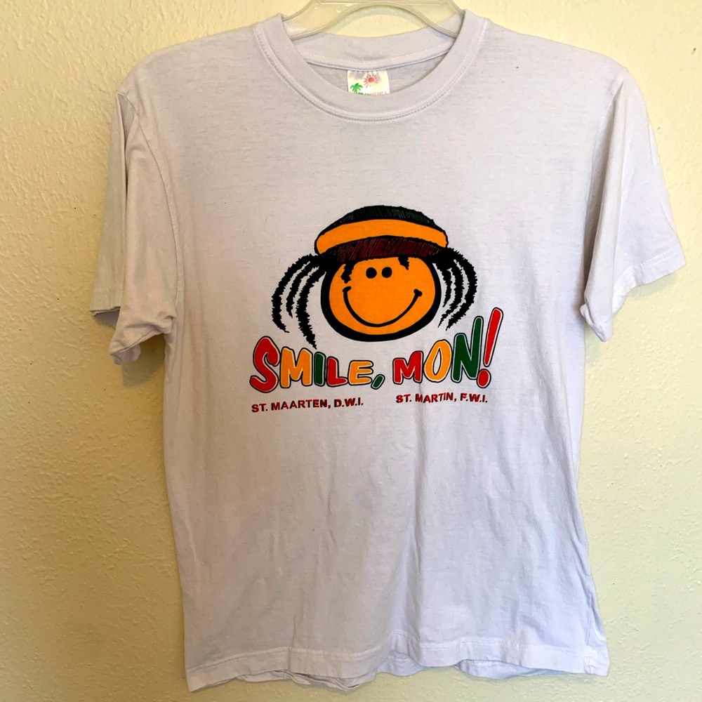 Rasta Smile, Mon White short sleeve t-shirt